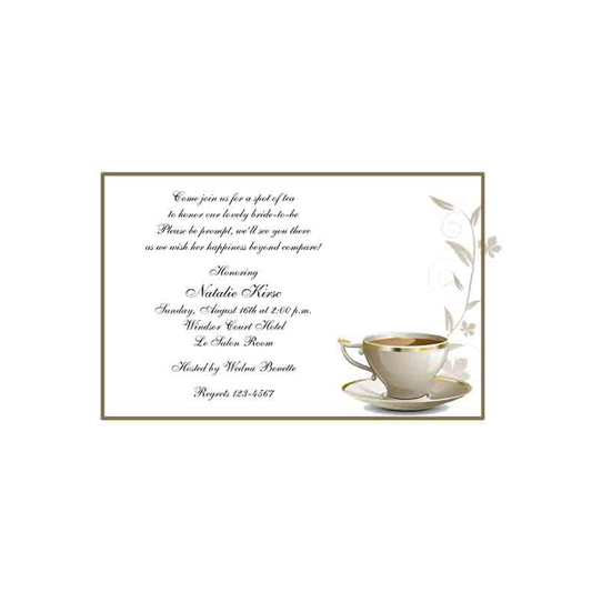 COFFEE OR TEA CUP AND VINES CUSTOM INVITATION