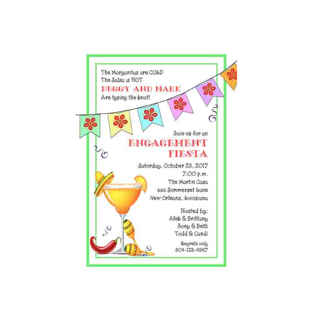 COLORFUL BANNER AND MARGARITA CUSTOM INVITATION