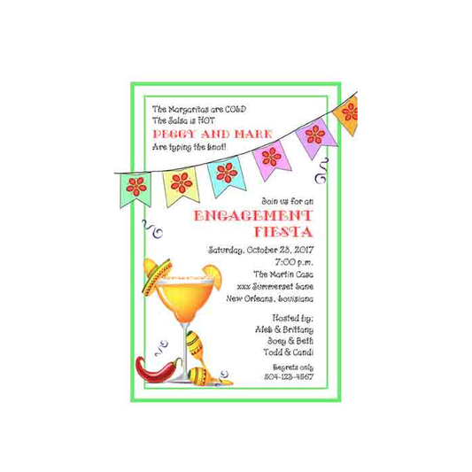 COLORFUL BANNER AND MARGARITA CUSTOM INVITATION