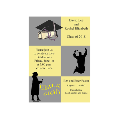 COLOR BLOCKS GRADUATION CUSTOM INVITATION