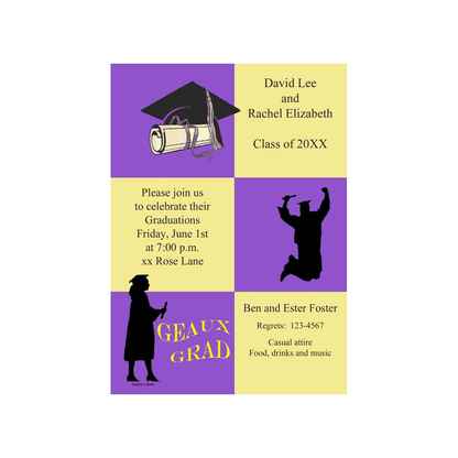 COLOR BLOCKS GRADUATION CUSTOM INVITATION