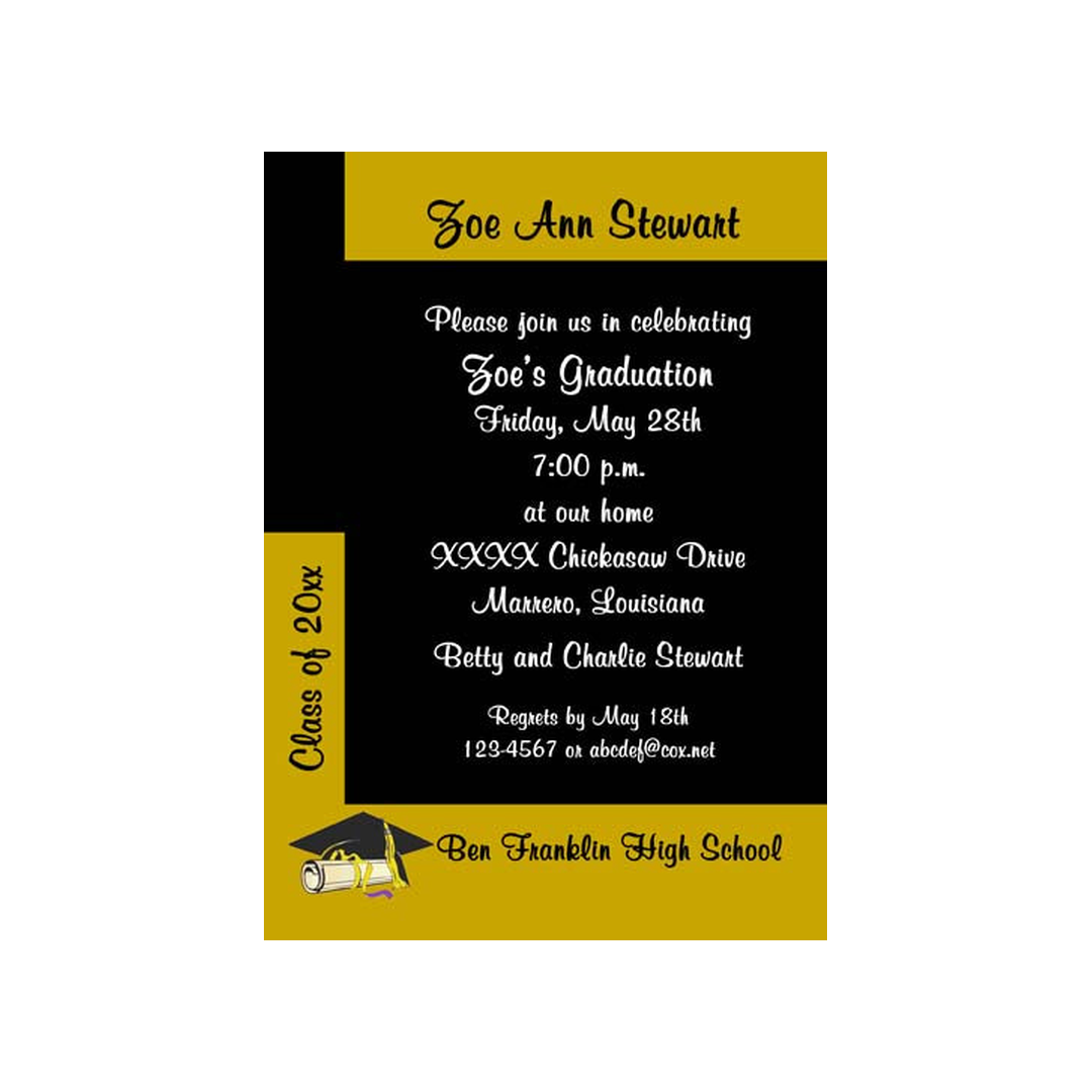 COLOR BLOCK GRADUATION CUSTOM INVITATION