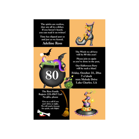 COLOR BLOCK WITCH THINGS CUSTOM INVITATION