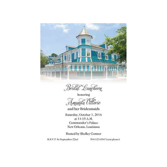 COMMANDER'S RESTAURANT CUSTOM INVITATION