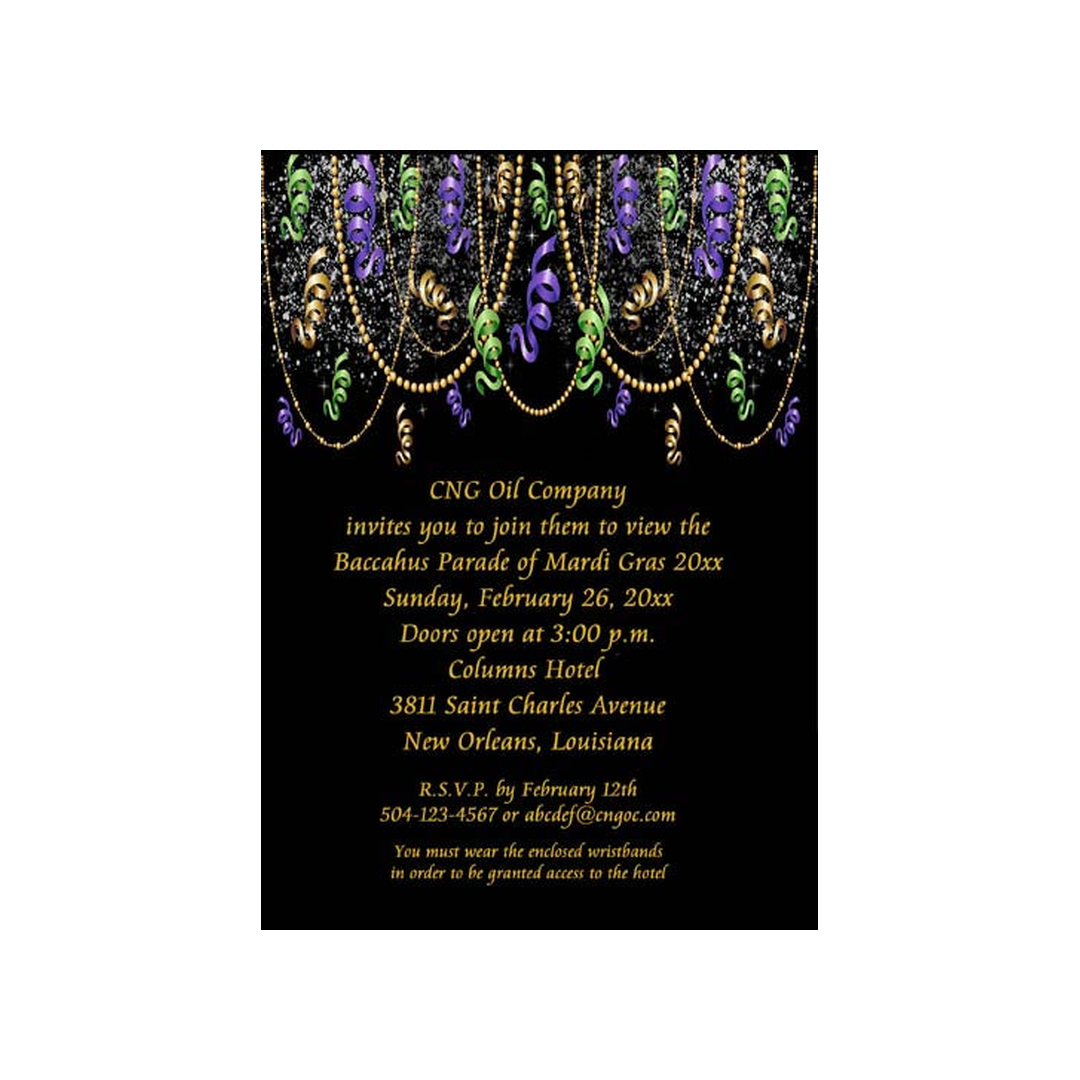 CONFETTI AND BEADS CUSTOM INVITATION