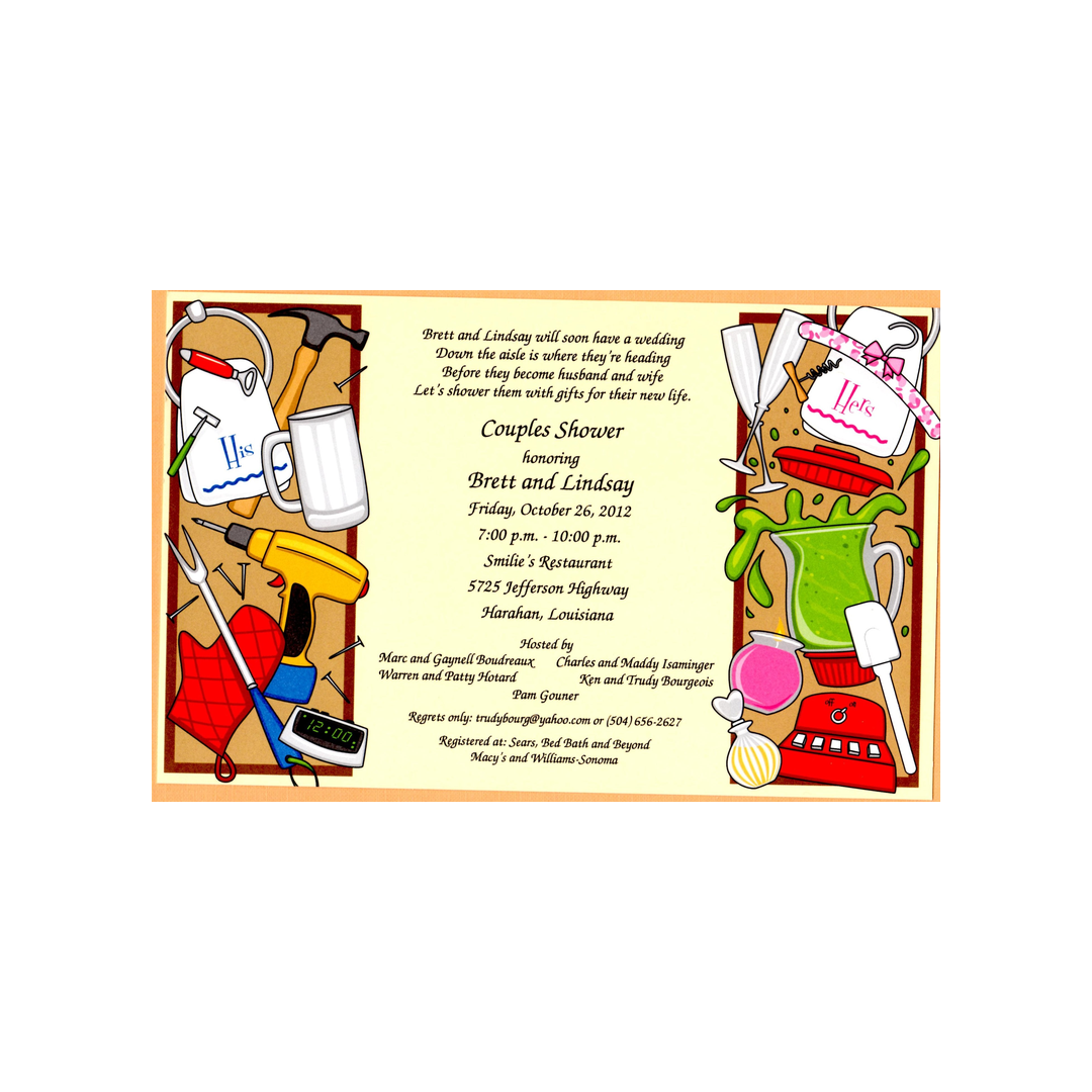 COUPLES SHOWER - BLANK STOCK INVITATIONS