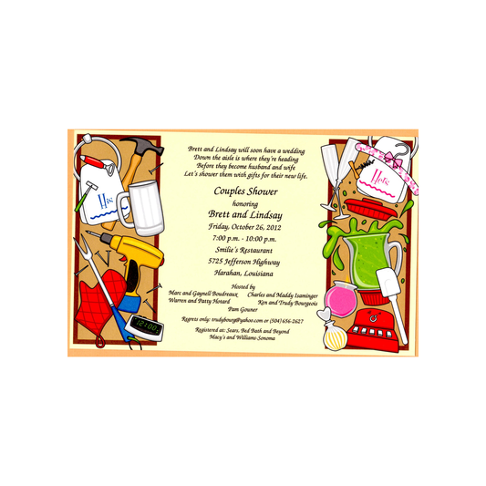 COUPLES SHOWER - BLANK STOCK INVITATIONS