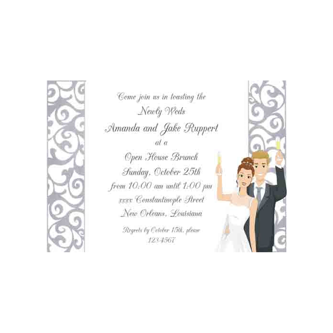 COUPLE TOASTING CUSTOM INVITATION