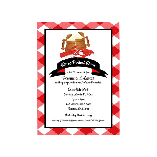 CRAWFISH BEER AND BANNER CUSTOM INVITATION