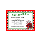 CRAWFISH CHEF BOIL ORDER ON CUSTOM INVITATION