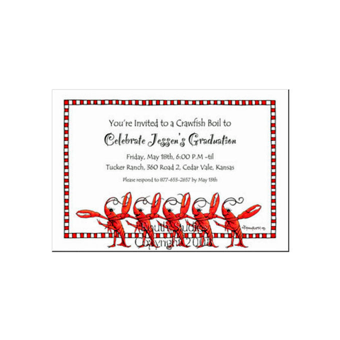 CRAWFISH CHORUS LINE - BLANK STOCK INVITATION