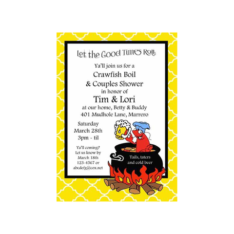 CRAWFISH IN BOILING POT CUSTOM INVITATION