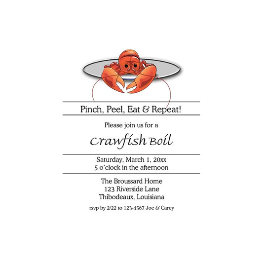CRAWFISH ON A PLATE CUSTOM INVITATION