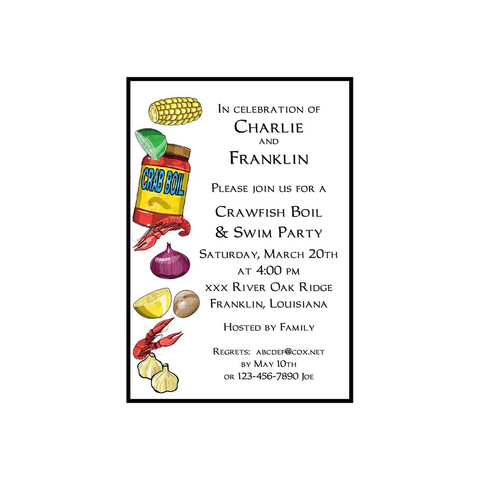 CRAWFISH SAMPLER CUSTOM INVITATION