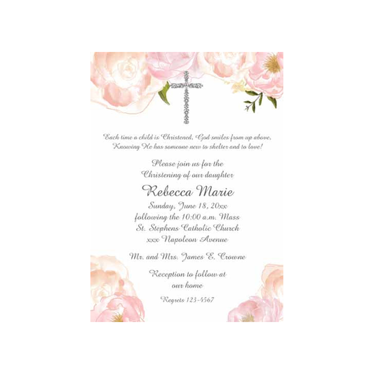 CROSS AND ROSES CUSTOM INVITATION