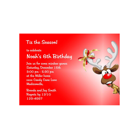 CROSS EYED REINDEER CUSTOM INVITATION