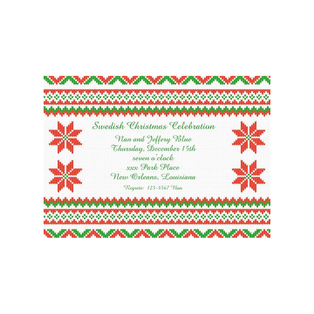 CROSS STITCH KNIT PATTERN CUSTOM INVITATION