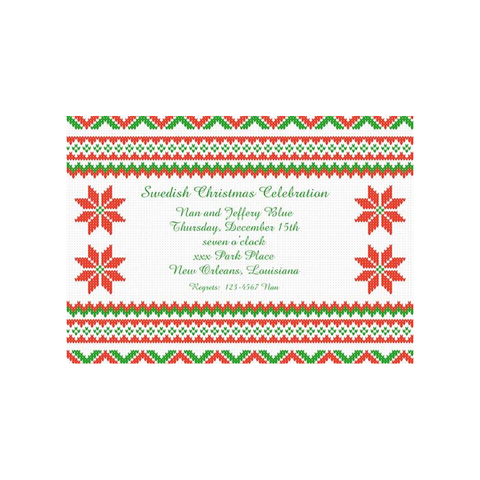 CROSS STITCH KNIT PATTERN CUSTOM INVITATION