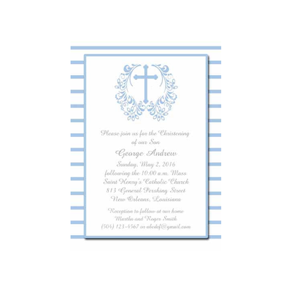 CROSS WITH FILIGREE WREATH CUSTOM INVITATION