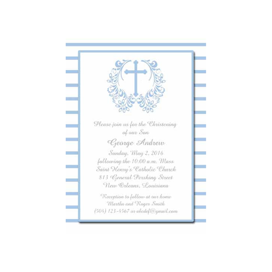 CROSS WITH FILIGREE WREATH CUSTOM INVITATION