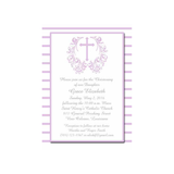 CROSS WITH FILIGREE WREATH CUSTOM INVITATION