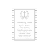 CROSS WITH FILIGREE WREATH CUSTOM INVITATION