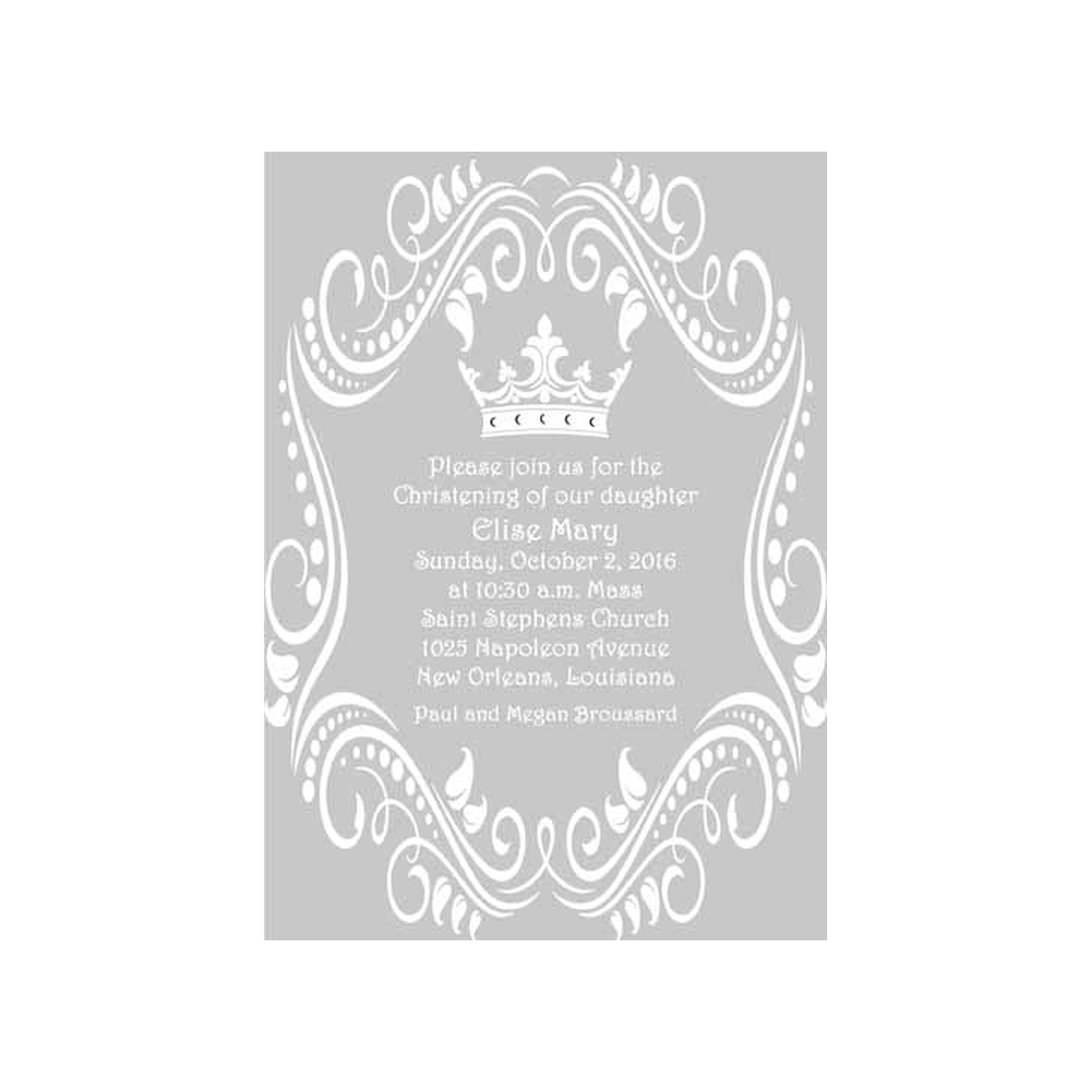 CROWN SWIRLS CUSTOM INVITATION