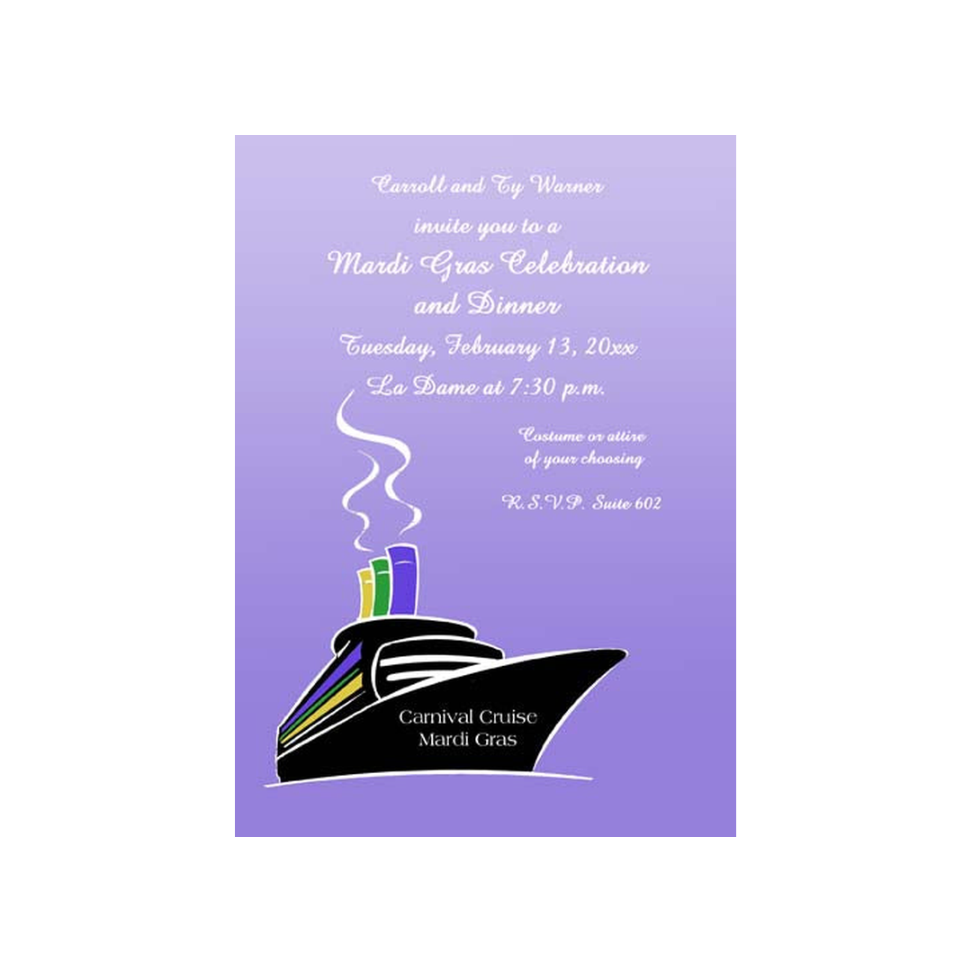 CRUISE SHIP SILHOUETTE CUSTOM INVITATION