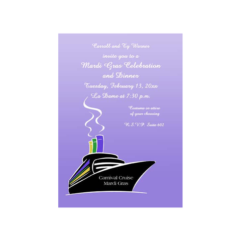 CRUISE SHIP SILHOUETTE CUSTOM INVITATION