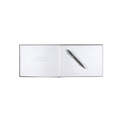 CUSTOMIZABLE BLACK LEATHER GUEST BOOK