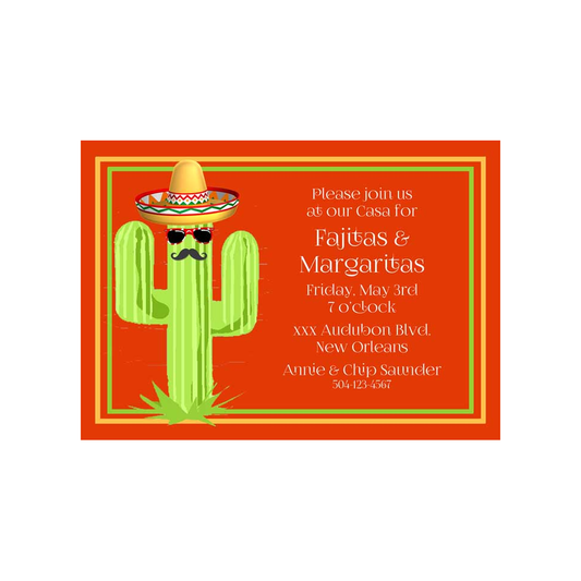 CUTE CACTUS CUSTOM INVITATION