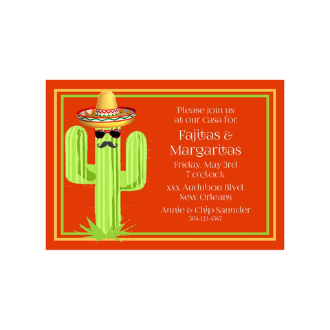 CUTE CACTUS CUSTOM INVITATION