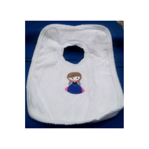 CUTE LITTLE BRUNETTE PULL OVER BIB