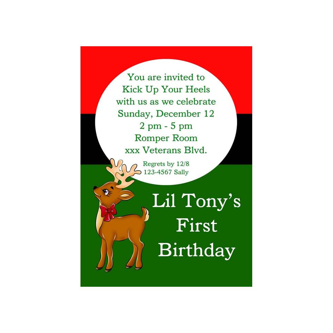 CUTE REINDEER CUSTOM INVITATION