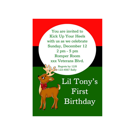 CUTE REINDEER CUSTOM INVITATION
