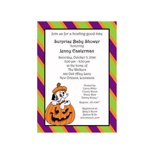 DALMATIAN DOG IN PUMPKIN CUSTOM INVITATION