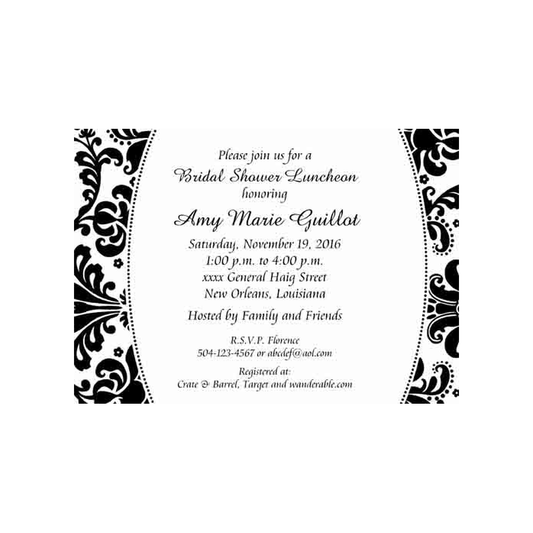 DAMASK BORDER CUSTOM INVITATION