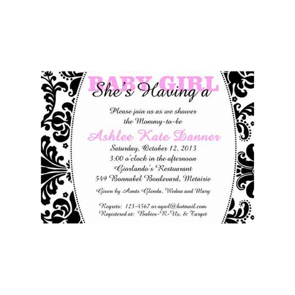 DAMASK BORDER CUSTOM INVITATION