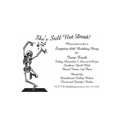 DANCING SKELETON CUSTOM INVITATION