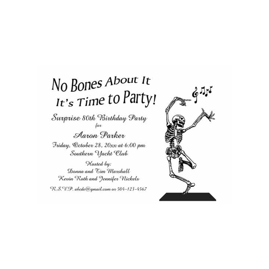 DANCING SKELETON CUSTOM INVITATION