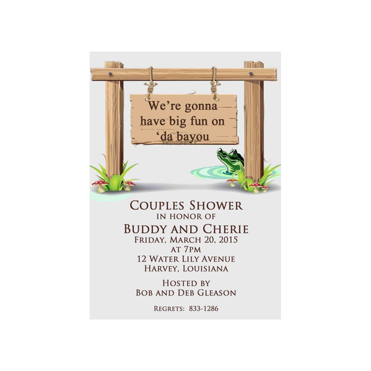 DA BAYOU SIGN CUSTOM INVITATION