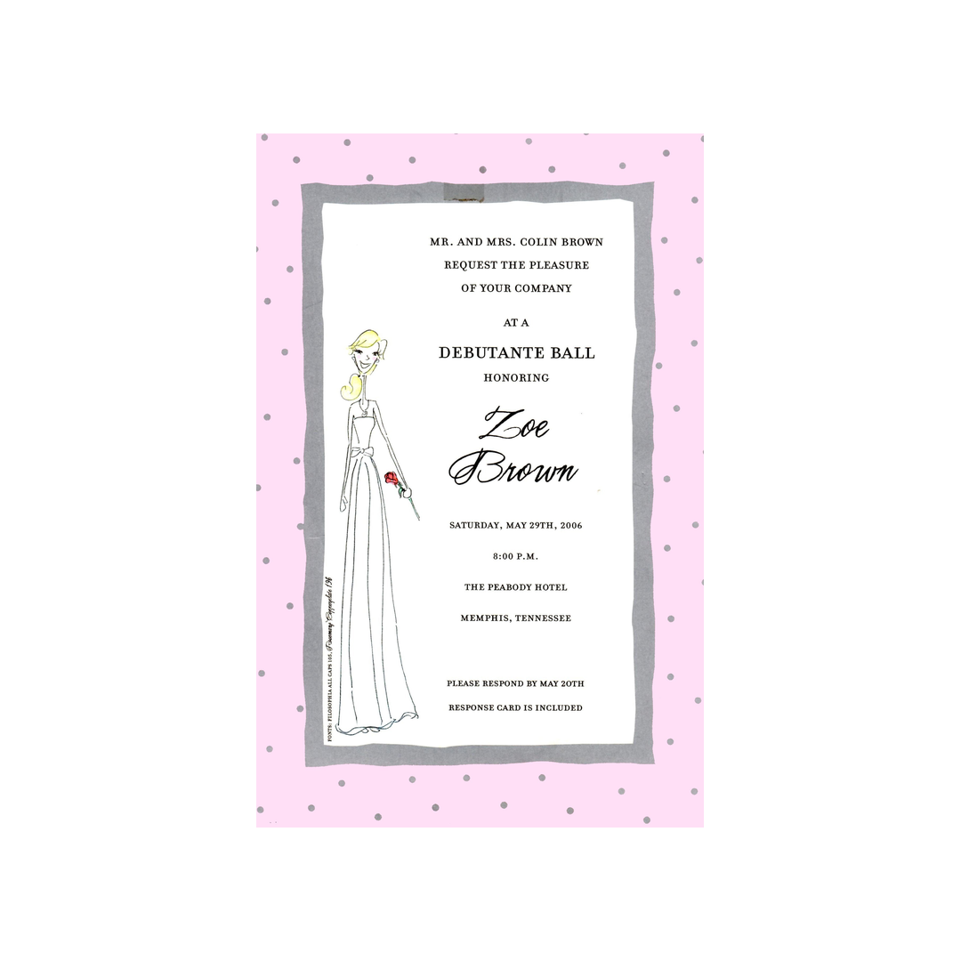 DEBUTANTE GIRL - BLANK STOCK INVITATION