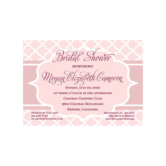 DECORATIVE QUAD BACKGROUND CUSTOM INVITATION