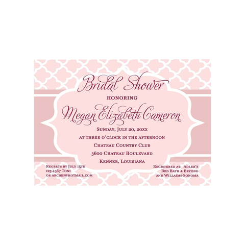 DECORATIVE QUAD BACKGROUND CUSTOM INVITATION