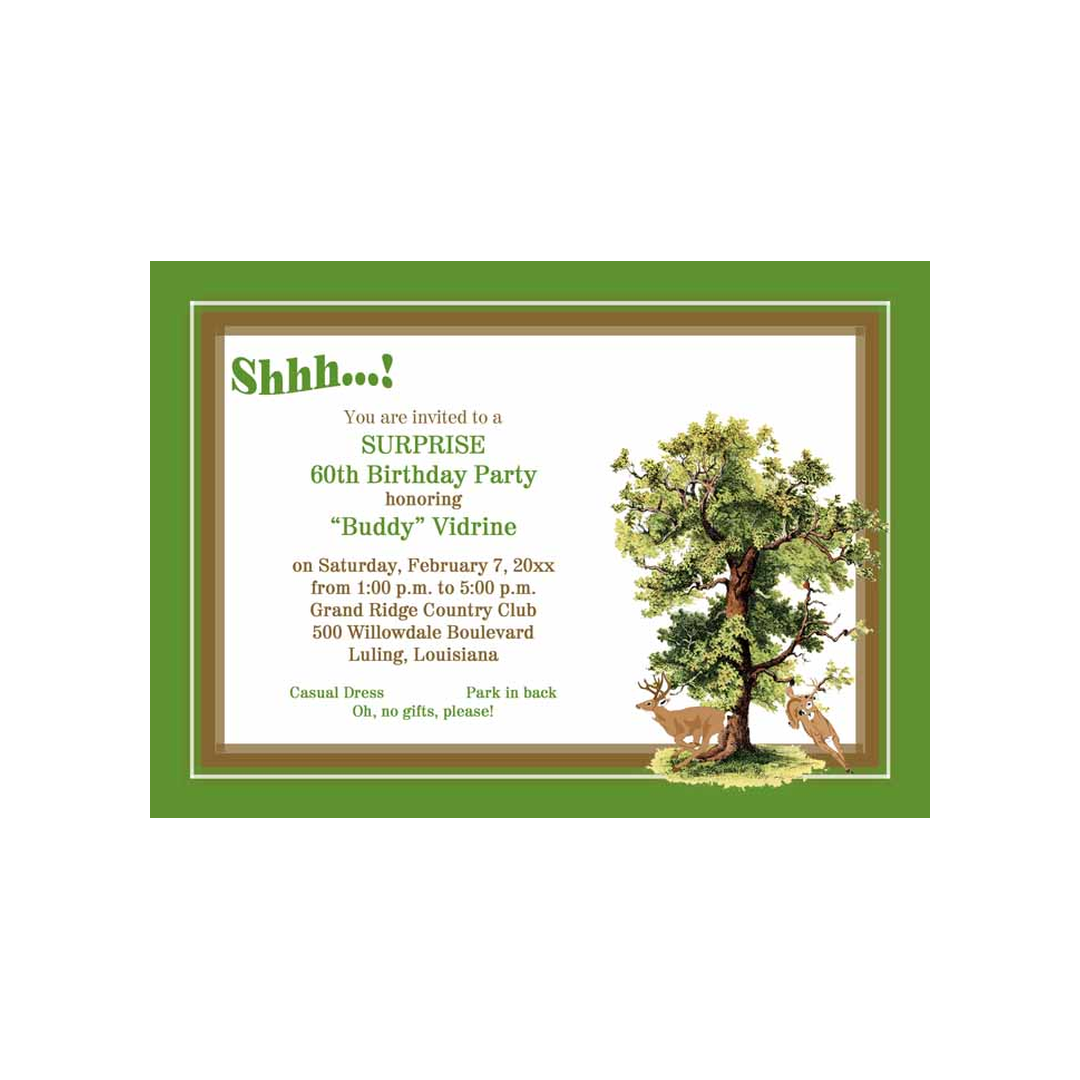 DEER RUNNING CUSTOM INVITATION