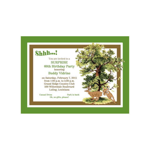 DEER RUNNING CUSTOM INVITATION