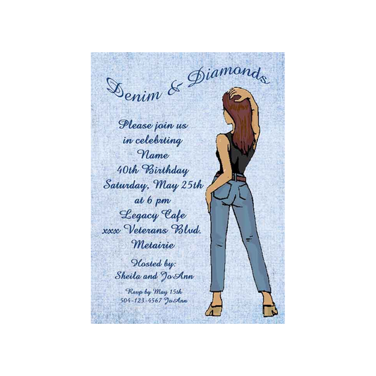 DENIM LADY CUSTOM INVITATION