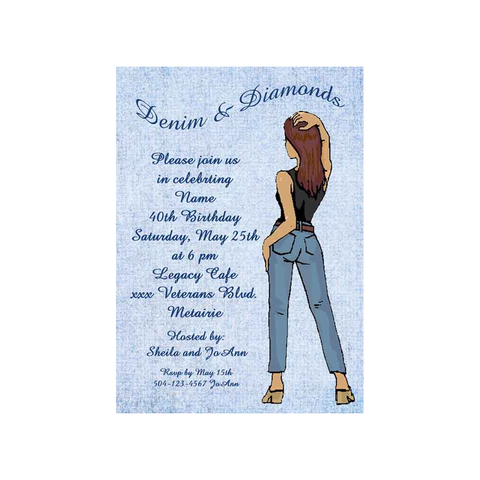 DENIM LADY CUSTOM INVITATION