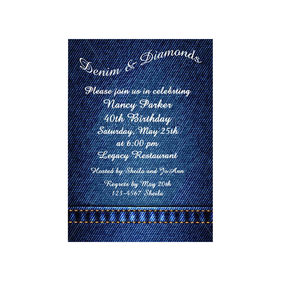 DENIM SOLID CUSTOM INVITATION