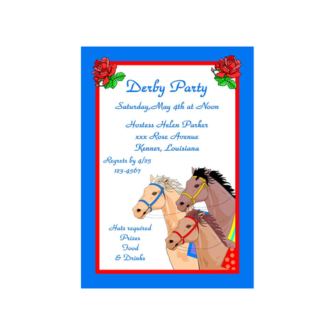 DERBY HORSES CUSTOM INVITATION